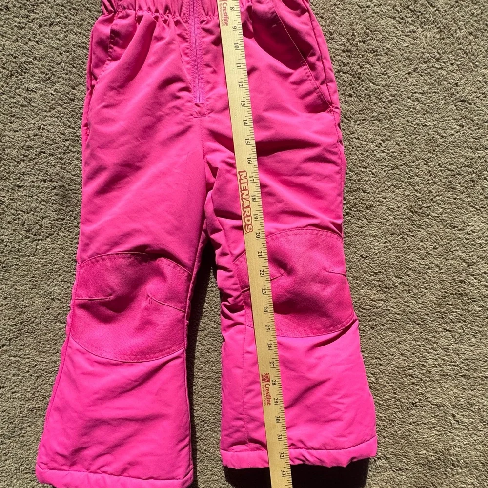 SwissTech Girls Snow Bib Pants XS (4–5) Pink‎ Adjustable Straps Pockets